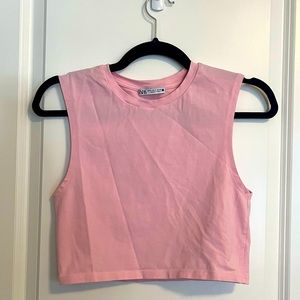Zara Muscle Shirt Crop Top